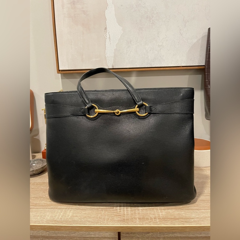 Gucci Horsebit Convertible Leather Tote